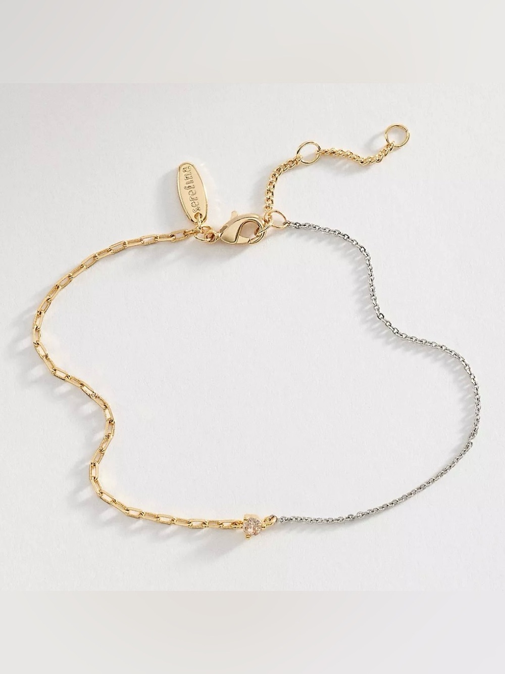 Anthropologie 14k Gold Plated Brass and Cubic Zirconia Bracelet NWT